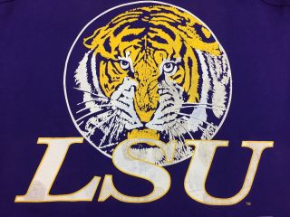 VTG 90 ' s The Game LSU Louisiana State Tigers Tank Top Shirt L Purple Football 2