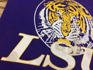 VTG 90 ' s The Game LSU Louisiana State Tigers Tank Top Shirt L Purple Football 4