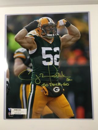 Green Bay Packers Clay Matthews Signed Flex 16x20 Photo Auto Autographed Insc