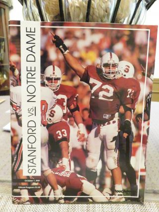 Notre Dame Vs.  Stanford Football Program October 7,  1989