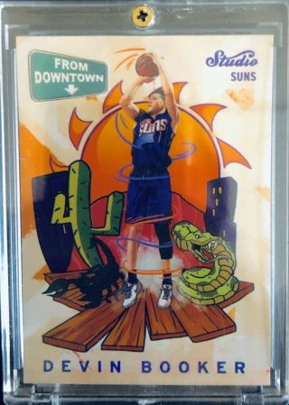2016 - 17 Panini Studio Devin Booker “from Downtown” 1:case Hit Ssp Rare Phx Suns
