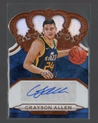 Grayson Allen 2018 - 19 Crown Royale Die Cut Autograph Auto Rc 134/149 Utah Jazz