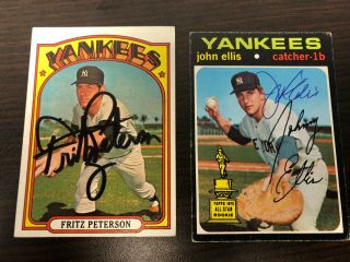 John Ellis Ny Yankees Signed Autographed Baseball Card Auto