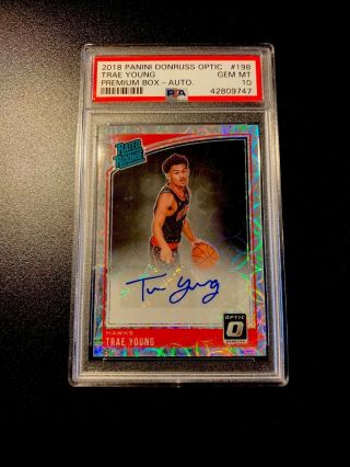 2018 Trae Young Donruss Optic Auto Rookie Psa 10