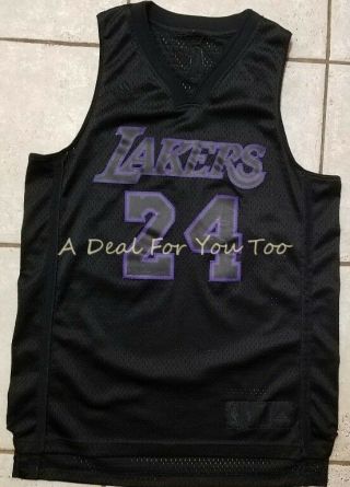 Adidas Kobe Bryant 24 Nba Authentic L A Lakers Black Jersey Swingman Small S