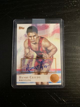 Henry Cejudo 2012 Topps U.  S.  Olympic Team Silver Rc Auto Sp /30 1st Auto Rookie