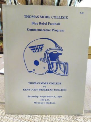 Kentucky Wesleyan Coll.  Vs.  Thomas More Coll.  Football Program September 8,  1990