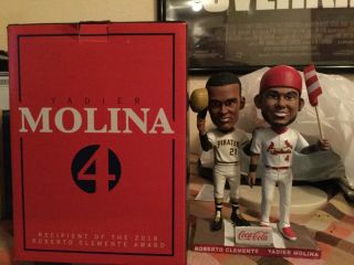 Yadier Molina And Roberto Clemente Bobble Head St.  Louis Cardinals
