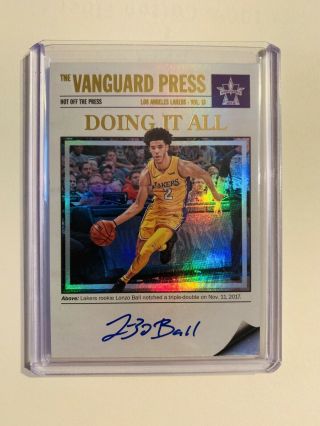 2017/18 Vanguard - Lonzo Ball - On Card Rookie Autograph - Doing It All - 87/99
