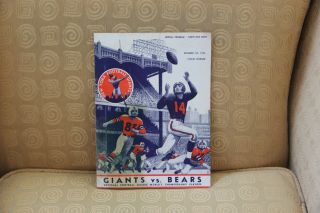 Nfl Football Program Giants Vs Bears December 30,  1956 " Yankee Stadium "