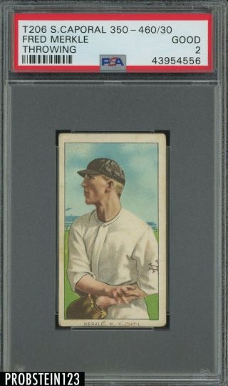 T206 Fred Markle Throwing Sweet Caporal 350 - 460 Subjects Psa 2 Good