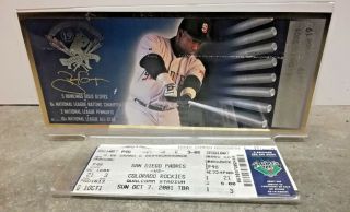 Tony Gwynn Padres Final Home Game Commemorative Ticket 2001 W/ 2 Retail Tickets