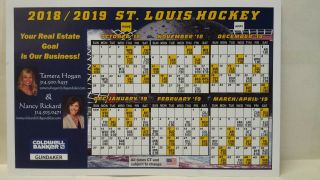 St.  Louis Blues 2018 - 19 Schedule Stanley Cup Season