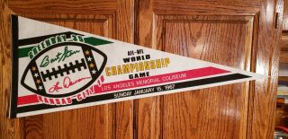 January 15,  1967 Afl - Nfl World Championship Packers Vs Chiefs Pennant