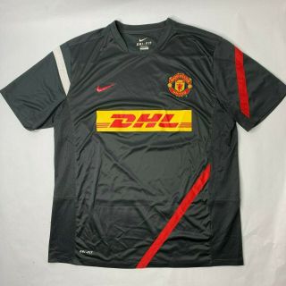 Nike Dri - Fit Manchester United Training Soccer Jersey Gray/red Adult Xl Dhl W