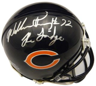 William Perry Signed Chicago Bears Riddell Mini Helmet W/the Fridge - Schwartz