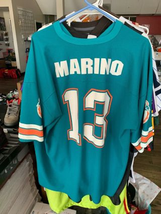 Dan Marino Vintage Miami Dolphins Football Jersey Aqua Green Size XXL 4