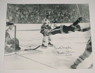 1970 Nhl Stanley Cup Boston Bruins Bobby Orr The Goal Autographed Game Photo