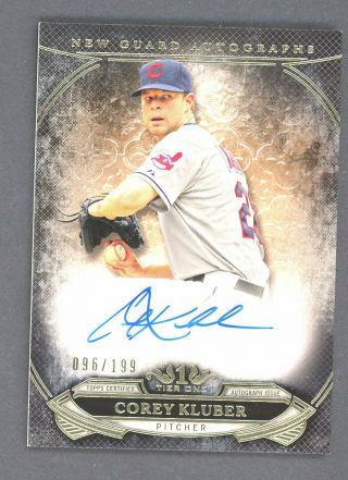 2015 Topps Tier One Guard Corey Kluber Signed Auto 96/199 Indians