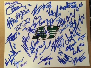 Saskatchewan Roughriders Signed 2019 Cfl Football 8x10 Team Photo See List,