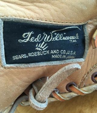 Old Vintage Ted Williams Model Baseball Catchers Mitt Glove 1631 Sears 3