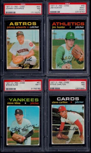 PSA 7 1971 OPC O - pee - chee Topps 117 Ted Simmons Cardinals ROOKIE CARD POP 12 6