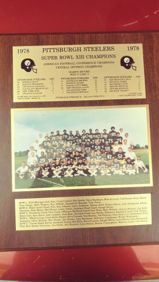 1978 Pittsburgh Steelers Bowl Xiii Team Photo