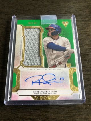 2018 Topps Triple Threads Rhys Hoskins Rookie Patch Auto /50