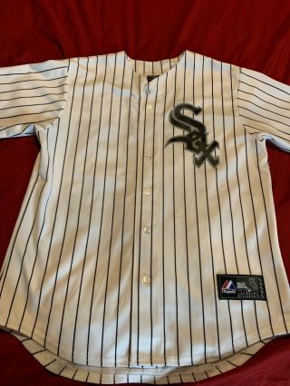 Chicago White Sox Chris Jersey Pinstriped Sewn Baseball Majestic Size Large