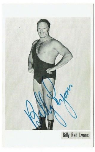 Vintage Billy " Red " Lyons Autographed 3.  5 " X 5.  5 " Photo Card 1970 
