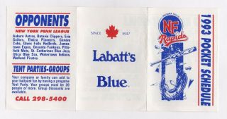 1993 Niagara Falls Rapids Pocket Schedule Minor League Baseball