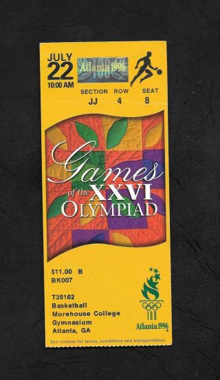1996 Olympic Tickets In Atlanta Georgia - Basketball Event Ticket