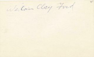William Clay Ford Lions Signed Auto Autograph Index Card Psa/dna Jsa Guarantee