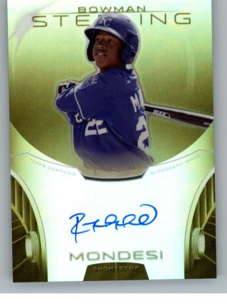 2013 Bowman Sterling Prospects Gold Refractor Autograph Auto Raul Mondesi 44/50