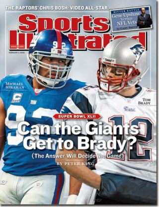 February 4,  2008 Tom Brady Michael Strahan,  York Giants Sports Illustrated A