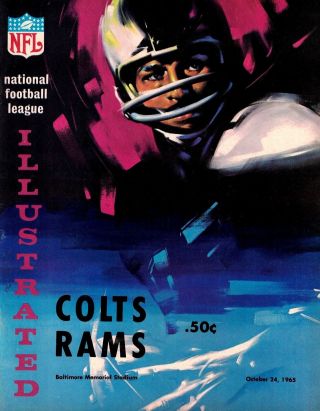 1965 Los Angeles Rams At Baltimore Colts Program - Near
