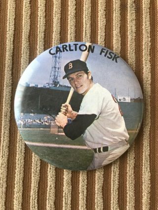 Vintage Carlton Fisk Boston Red Sox (hall Of Famer) Button Pin