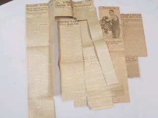 News Clipping Group From The Harry Greb - Mickey Walker Boxing Match.  July 2,  1925