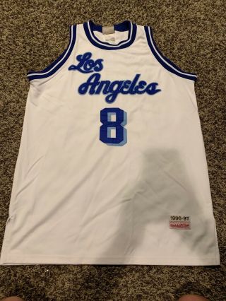 Mitchell & Ness 1996 - 97 Kobe Bryant 8 Los Angeles Lakers White Stitched Jersey