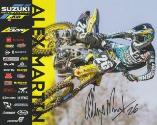 2019 Alex Martin Signed Joe Gibbs Racing Suzuki Supercross Motocross Postcard