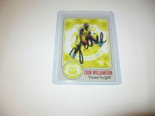 Zion Williamson Autograph Cracked Ice Gold Card Signed In Person