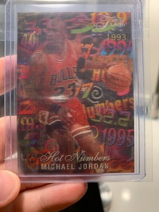 Michael Jordan 1995 - 96 Flair Hot Numbers 3d Insert 4
