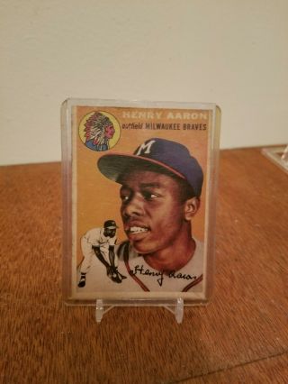 1954 Topps Hank Aaron Rookie 128 Centered & Ready To Grade
