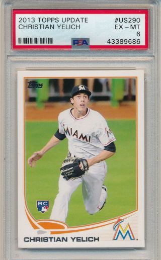 2013 Topps Update Christian Yelich Us290 Rc Psa 6 Rookie