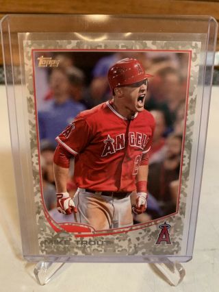 2013 Topps Mike Trout Sp Camo 74/99 Baseball Card