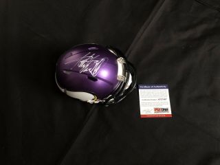 Adrian Peterson Psa Af27407 Signed Auto Minnesota Vikings Mini Helmet