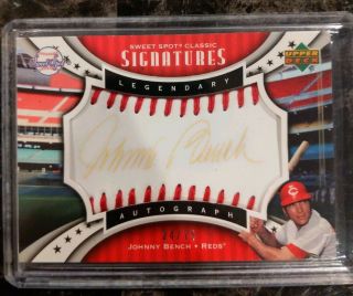 Johnny Bench 2007 Sweet Spot Classic Autograph Red Stitch 24/75