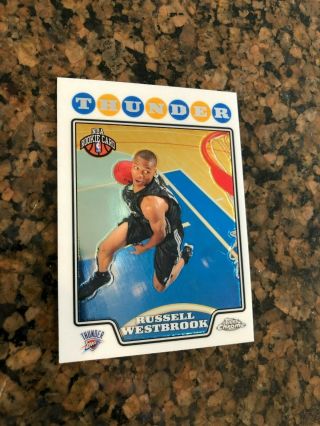 2008 - 09 Russell Westbrook Topps Chrome Rookie Card Rc 184 - Thunder Rockets
