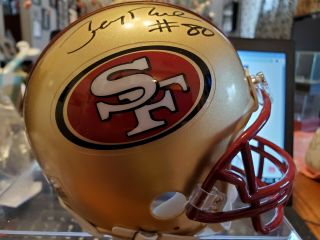 Jerry Rice Signed/Autographed SF 49ers Mini Helmet with case.  Beckett authentic 6