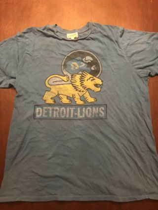 Men’s Detroit Lions Junk Food Old Logo T - Shirt Xxl 2xl Blue